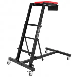 Professional Topside Automotive Engine Creeper, Heavy Duty 400LB Capacity, Adjustable Heights 45-66 Inch, Black