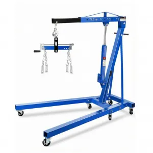 2 Ton Engine Hoist Cherry Picker 4400 Lbs Capacity Foldable Steel Frame 6 Casters Hydraulic Portable for Trucks & Boats