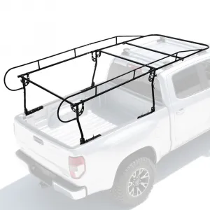 Universal Truck Bed Rack Heavy-Duty Steel Adjustable Utility Ladder Rack For Pick-up Trucks 1000 LBS Capacity Black