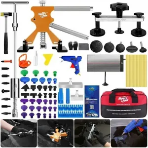 Auto Body Dent Repair Kit With Lifter, Bridge Puller, Rubber Hammer, T-Bar, Suction Cup For Auto Body Dent Removal, Durable Alloy Material, Paint-Friendly Design