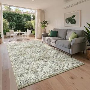 8x10 Vintage Washable Rug Non-Slip Floral Print Accent Rug for Living Room Nursery Bedroom Brown