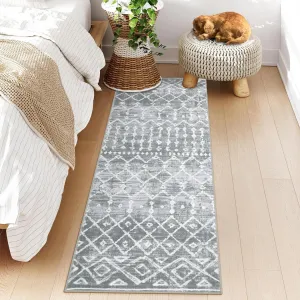 2x6 Hallway Runner Rug Washable Non Slip Soft Floor Carpet for Kitchen Bathroom Entryway Grey