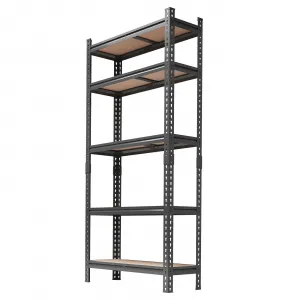 Heavy Duty 5-Tier Adjustable Metal Storage Shelf - Boltless Industrial Utility Rack for Garage, Pantry, Kitchen, Warehouse - 72" H x 35.5" W x 12" D, Single Layer 400LBS, Set of 2, 90x30x183CM