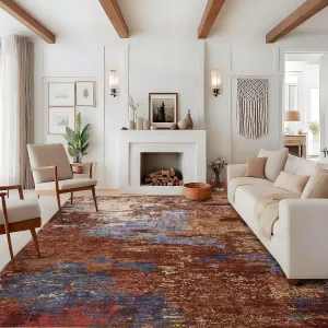 Large Area Rugs 10x13 Abstract Neutral Carpet with Non-Shedding, Foldable Thin Design, Pearl Velvet Material, Machine Washable, Non-Slip Backing for Living Room