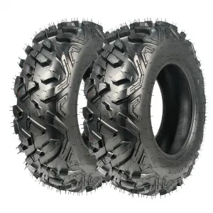 2 Pack 25x10-12 ATV Tires All Terrain 6PR Mud Sand Off-Road Tires Durable Black
