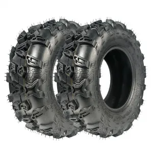Pack of 2 25x10x12 ATV Tires Heavy-Duty All Terrain Tires for UTVs Enhanced Grip and Stability Black