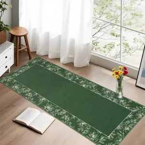 Entryway Laundry Rug 2x6 Washable Non Slip Kitchen Hallway Runner Soft Low Pile Ultra Thin Carpet Green