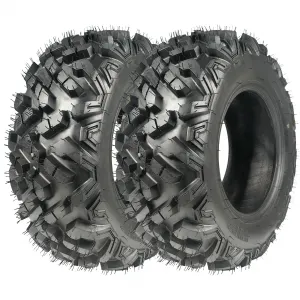 AT25x10-12 6PR All Terrain ATV Tires Tubeless Off Road 25x10x12 Black for Trail Sand Forest Mountain Desert