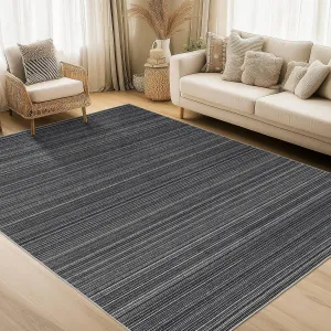 Extra Large Area Rug 10x13 Modern Stripe Non-Slip Foldable Polyester Soft Low Pile Washable for Living Room Office