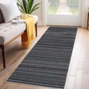 Striped Runner Rug 2x6 Kitchen Hallway Non-Slip Washable Polyester Durable Reinforced Stitching Indoor Outdoor Entryway
