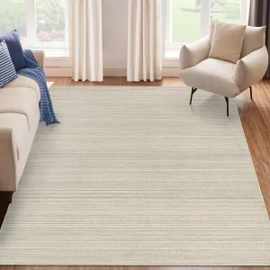 Modern Striped Rug 5x7 - Soft Low-Pile, Non-Slip Backing, Polyester, Stain Resistant, Machine Washable, Living Room Bedroom