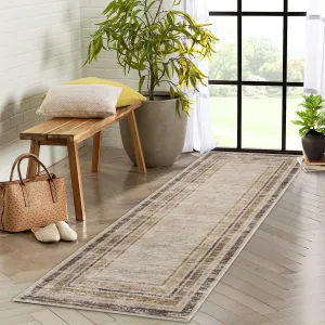 Runner Rugs 2x6 Washable Non Slip Modern Area Rugs for Entryway Hallway Brown