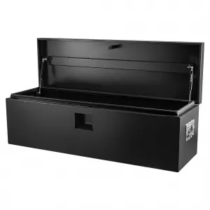 36 x 15 Inch Heavy Duty Truck Tool Box, Jobsite Chest with Dual Hydraulic Levers, Secure Weatherproof Storage, Black