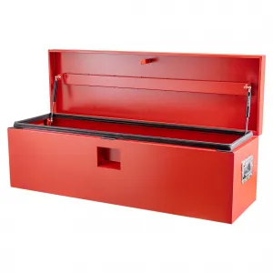 36 x 15 Inch Heavy Duty Truck Tool Box with Dual Hydraulic Levers for Pickup Bed Garage Workshop, Red
