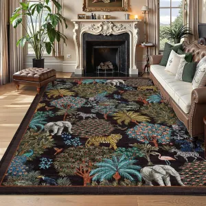 Modern Printed Area Rug Vintage Soft Low-Pile Polyester Washable Non-Shedding Non-Slip 8x10 ft Living Room Bedroom