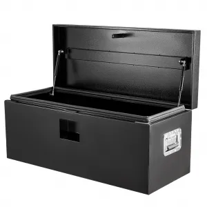 Black Steel Truck Bed Tool Box, 36"x15"x15", Weatherproof Storage Chest for Pickup, Truck, RV, Trailer