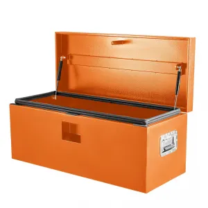 30"x15"x15" Black Steel Truck Bed Tool Box, Trailer Tongue Storage Organizer Chest, for Truck Bed, RV, Trailer, Orange
