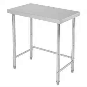 32"L X 18"W X 35"H Stainless Steel Prep Table Commercial Utility Work Table, Open Base, Durable, Weather-Resistant, Silver