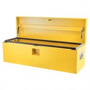 48"X15"X15" Steel Truck Tool Box - Heavy-Duty, Dual Lids, Lockable, Weatherproof Storage for Pickup Truck Beds, RVs, and Trailers, Yellow