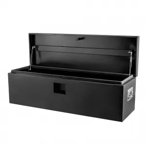 Black Steel Truck Bed Tool Box, 48"x15"x15", Weatherproof Storage Chest for Pickup, Truck Bed, RV, Trailer, Black Powder Coated