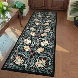 2x6 Washable Runner Rug Soft Floral Non Slip Backing Entryway Hallway Kitchen Bedroom Bathroom Carpet