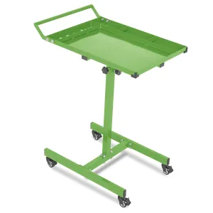 Heavy-Duty Tool Work Table with Wheels - Adjustable Rolling Workbench with 220 lbs Capacity, Lockable Wheels, Ideal for Garage, Repair Shops, and DIY Projects, Green
