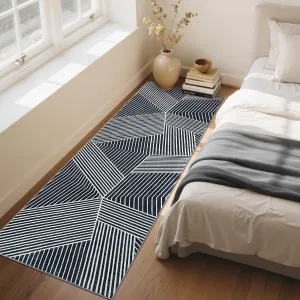 Black and White 2x6 Hallway Runner Rug Washable Non Slip Ultra Thin Carpet for Kitchen Laundry Bathroom Bedroom