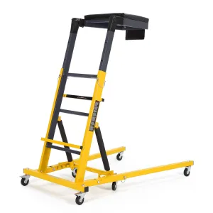Automotive Top Creeper Adjustable Height 49.21-68.89" 400 LBS Capacity 6 Swivel Casters Steel Frame Foldable Garage Use