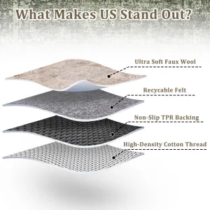 Washable Area Rugs Stain Resistant Carpet for Living Room Bedroom Kitchen Bathroom with Non Slip Backing, Beige, 9'x12'