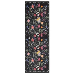 Colorful Floral Door Rug Ultra Soft Faux Wool Non-Slip Area Mat for Entryway Kitchen Bedroom Indoor, Multiple Sizes, Neutral Colors