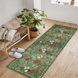 Colorful Color Floral Door  Ultra Soft Neutral Area Rug Oriental Vintage Carpet Kitchen Entryway Bedroom Corridors Indoor Mat Indoor Entrance Non-Slip Soft  Rug