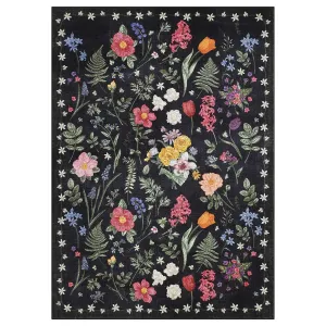 Colorful Floral Door Rug Ultra Soft Non-Slip Area Rug for Kitchen Entryway Bedroom Indoor, Multiple Sizes, Neutral Colors