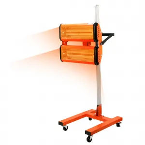 2000W Infrared Paint Curing Lamp Portable Short Wave Car Paint Dryer for Auto Body Repair Adjustable 40-75°C Aluminum Alloy Frame