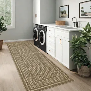 Modern 2x8 Runner Rug Washable Non-Slip Low-Pile Polyester Durable Edges Foldable for Entryway Bathroom Kitchen Living Room