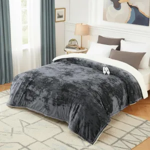 Electric Blanket King Size with Dual Controls, 4 Heat Settings & 10H Auto Off, Velvet Soft Heating Blankets, ETL Certified, Heated Blanket King Size, Machine Washable, 90"x100" Grey