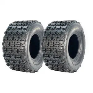 18x9.5-8 Sport-Racing ATV Tires, 4 PR Tubeless Off-Road Tires, Knobby Tread, Durable Heavy-Duty, Mud Trail, Black, Set of 2