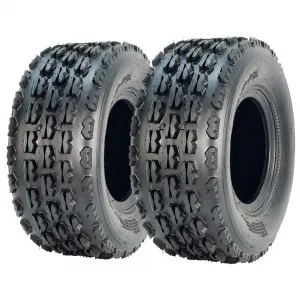 19x7-8 ATV/UTV Knobby Sport Tires - Front 19x7x8 Mini Bike Tires, 4-Ply Tubeless All-Terrain, Black