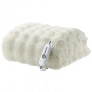 Heated Blanket Queen Size, Dual Control Faux Fur Electric Blanket with 4 Heat Settings, Soft Bubble Blanket with 8 Hour Auto-Off & Overheat Protection, for Gifts Home Couch or Bed, White