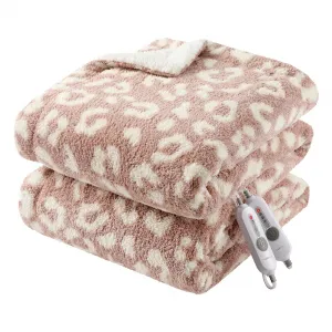 King Size Electric Blanket, Heated Blanket Dual Control Soft Double Sherpa Cozy with 4 Heating Levels & 10H Auto Off, Over-Heat Protection, Machine Washable, ETL Certification, Pink 90"x100"