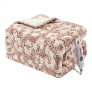 Electric Blanket Heated Throw, Heated Blanket Soft Double Sherpa Super Cozy with 4 Heating Levels & 4 Hours Auto Off, Overheat Protection, Machine Washable, ETL Certification, Pink 50"x60"