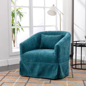 Living Room Chairs Accent Armchair 360 Degree Rotating Base Small Comfy Sofa Chair Green