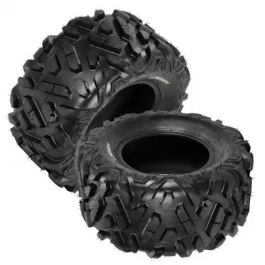 ATV Tires 2 Pack 26x11-12 Tubeless 6PR All-Terrain Durable Flexible Sidewalls Deep Tread Pattern
