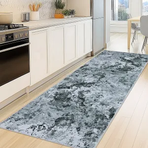 Floral Area Rug Non-Slip Low-Pile Washable Soft Fabric Lightweight Foldable for Living Room Kitchen Bedroom