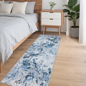 Floral Area Rug Non-Slip Low-Pile Washable Soft Lightweight Rubber Backing Foldable Living Room Kitchen