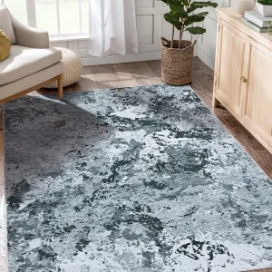 Floral Area Rug Non-Slip Low-Pile Washable Lightweight Rubber Backing Foldable for Living Room Bedroom Kitchen