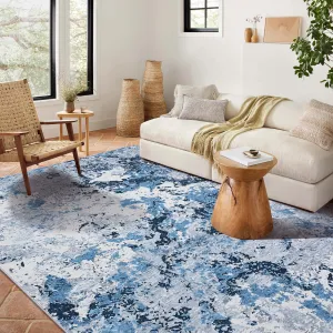 Floral Area Rug Non-Slip Low-Pile Soft Fabric Lightweight Foldable Washable Living Room Kitchen Bedroom