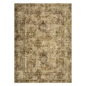 Area Rugs Vintage Oriental Printed Distressed Design Brown 8x10Ft Non Slip Soft Carpet for Living Room Bedroom