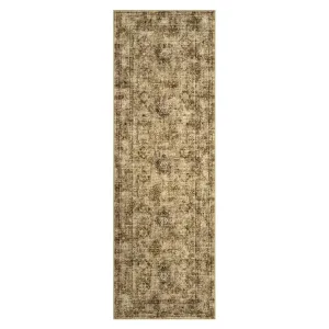 Area Rugs Vintage Oriental Printed Distressed Design Brown 2x6Ft Retro Indoor Living Room Bedroom Low Pile Washable Soft Carpet