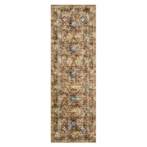 Area Rugs Vintage Oriental Printed Distressed Design Non Slip Soft Carpet for Living Room Bedroom 2x6Ft Orange
