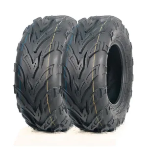 19x7-8 ATV Tires 2-Pack, 4PR All Terrain Tubeless Off-Road Tires with Reinforced Sidewall Tread Armor, Trail Sand, Black